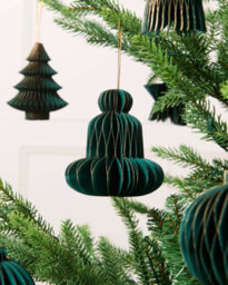 Werchristmas Set Of 12 Sage Green Paper Christmas Decorations, 15 Cm - thumbnail 4
