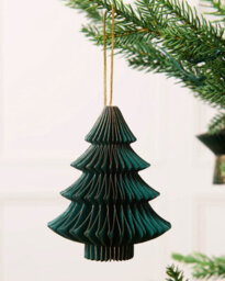 Werchristmas Set Of 12 Sage Green Paper Christmas Decorations, 15 Cm - thumbnail 5
