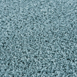 The Rugs Duck Egg Blue Soft Plain Design Fluffy Shaggy Rugs And Runners High Pile Living Room Kitchen Hallway 380 - thumbnail 2