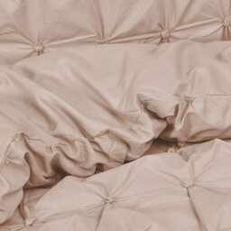 Gr8 Home Sleepdown Geometric Rouched Pleat Ruched Pintuck Duvet Set Quilt Cover Bedding Blush Single - thumbnail 6