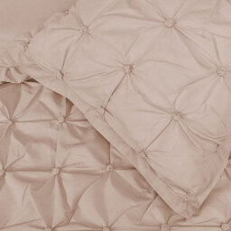Gr8 Home Sleepdown Geometric Rouched Pleat Ruched Pintuck Duvet Set Quilt Cover Bedding Blush Single - thumbnail 4