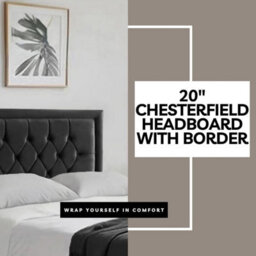 Black Plush 5Ft King Size Bed With Matttress  2 Storage Drawers And 20 Inch Borderd Headboard - thumbnail 3
