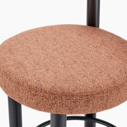 Furniturebox Uk 2X Seren Terracotta Orange Fabric Bar Chairs Black Legs - thumbnail 7
