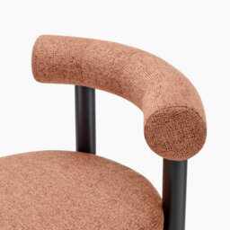 Furniturebox Uk 2X Seren Terracotta Orange Fabric Bar Chairs Black Legs - thumbnail 5