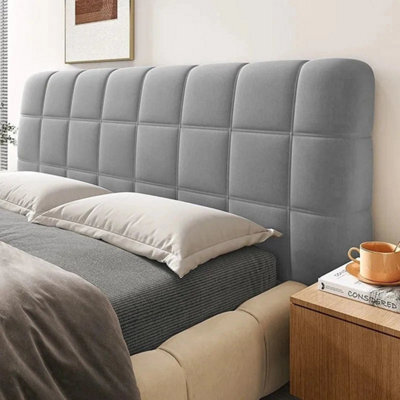 Dark Gray Thicken Quilted Headboard Cover Soft Bed Head Back Decor Protector Slipcove - image 1