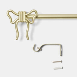 Ohs Bow Finial Curtain Pole Extendable 16mm Metal End Rod 70-120Cm - Brushed Gold - thumbnail 4
