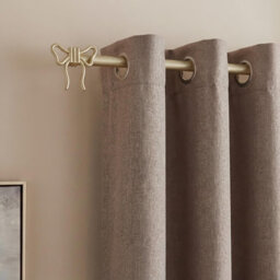 Ohs Bow Finial Curtain Pole Extendable 16mm Metal End Rod 70-120Cm - Brushed Gold