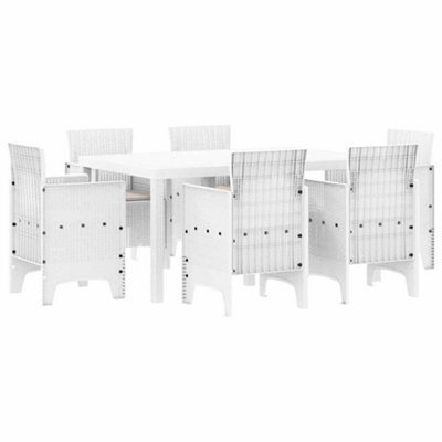 Berkfield Modern Garden Dining Set 7 Pcs White - image 1