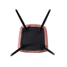 Life Interiors Single Pink Camden Modern Velvet Dining Chair With Armrests, Quilted Design & Black Metal Legs - thumbnail 6