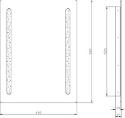 Knightsbridge Mlba6045F Ip44 Battery Operated Led Bathroom Mirror With Frosted Panels - thumbnail 2
