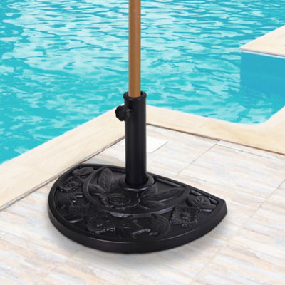 Outsunny 9Kg Half Round Parasol Umbrella Base Resin Outdoor Garden Furniture - image 1