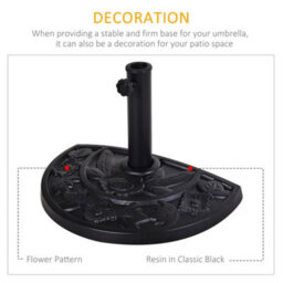 Outsunny 9Kg Half Round Parasol Umbrella Base Resin Outdoor Garden Furniture - thumbnail 4