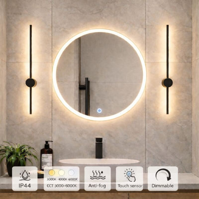 Lumora 600mm Round Led Bathroom Mirror - Edge-Lit, Tri-Light Dimmable And Anti-Fog - image 1