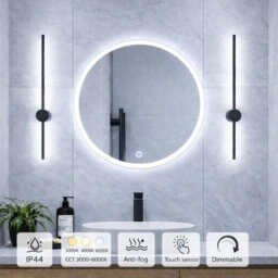 Lumora 600mm Round Led Bathroom Mirror - Edge-Lit, Tri-Light Dimmable And Anti-Fog - thumbnail 3