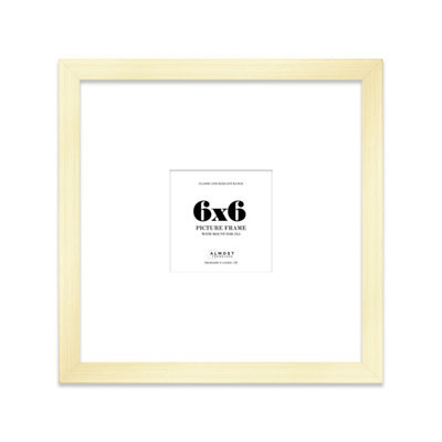 "6X6"" Gold Picture Frame - 6X6"" Square Frame With 3X3"" Mount For 6X6""/3X3"" Pictures Art Deco Style Room Decor, 1 Pack" - image 1