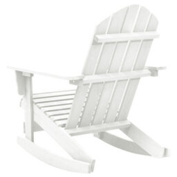 Berkfield Garden Rocking Chair Wood White - thumbnail 4