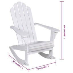 Berkfield Garden Rocking Chair Wood White - thumbnail 6