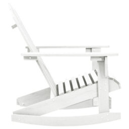 Berkfield Garden Rocking Chair Wood White - thumbnail 3
