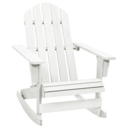 Berkfield Garden Rocking Chair Wood White - thumbnail 1
