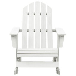 Berkfield Garden Rocking Chair Wood White - thumbnail 2