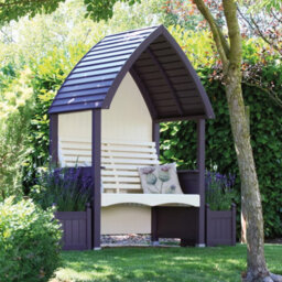 Afk Cottage Arbour Wooden Garden Seat Chair Bench Lavender Purple & Cream Fsc - thumbnail 1