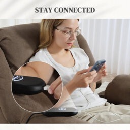 Homcom Power Lift Recliner Chair, Reclining Chair With Massage, Light Brown - thumbnail 8