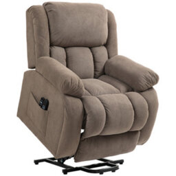 Homcom Power Lift Recliner Chair, Reclining Chair With Massage, Light Brown - thumbnail 2