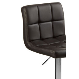 Orsina Adjustable Height Quilted Bar Stool With Chrome Base, Comfortable Bar Chair, Sleek Modern Bar Stool - thumbnail 5