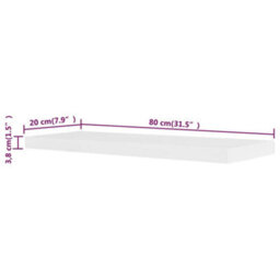 Berkfield 2 White Mdf Floating Wall Display Shelves Book/dvd Storage - thumbnail 5