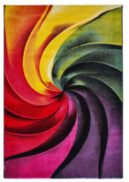 Multi-Coloured Designer Rug, Stain-Resistant Abstract Rug, Funky Modern Rug For Bedroom, & Dining Room-80Cm X 150Cm - thumbnail 1
