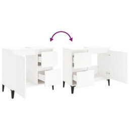 Berkfield Bathroom Cabinet White 65X33X60 Cm Engineered Wood - thumbnail 9