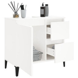 Berkfield Bathroom Cabinet White 65X33X60 Cm Engineered Wood - thumbnail 4
