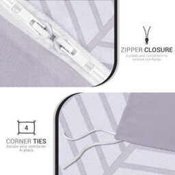Pamposh Double Duvet Cover Set Brushed Microfiber Reversible Duvet Cover Hypoallergenic Bedding Set Ultrasoft With Zipper Closure - thumbnail 9