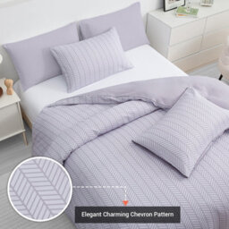 Pamposh Double Duvet Cover Set Brushed Microfiber Reversible Duvet Cover Hypoallergenic Bedding Set Ultrasoft With Zipper Closure - thumbnail 3