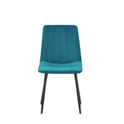 Mof Dining Chairs Set Of 6 Velvet Dining Chair With Padded Seat And Backrest, Sturdy Metal Legs Teal Stripe - thumbnail 5