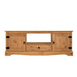 Mercers Furniture Corona 2 Door 1 Drawer Widescreen Tv Media Unit Solid Pine With Mexican Styling - thumbnail 3