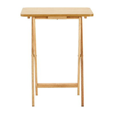 Orsina Space Saving Veneer Top Snack Table With White Top, Stylish Side Tables For Living Room, Coffee Table - image 1
