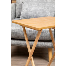 Orsina Space Saving Veneer Top Snack Table With White Top, Stylish Side Tables For Living Room, Coffee Table - thumbnail 6