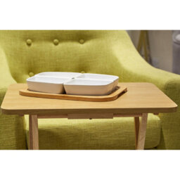 Orsina Space Saving Veneer Top Snack Table With White Top, Stylish Side Tables For Living Room, Coffee Table - thumbnail 4