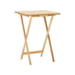 Orsina Space Saving Veneer Top Snack Table With White Top, Stylish Side Tables For Living Room, Coffee Table - thumbnail 2