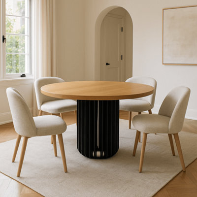 Ashford Blake Amberley Round Solid Oak Dining Table Vault Base - 150 - image 1
