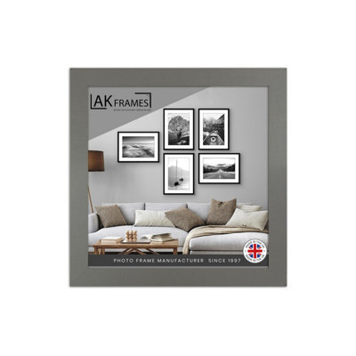 "AK Frames Sleek 8X8"" Dark Grey Thin Modern Picture Frame - Slim And Design For Posters, Prints And Photos - Elegant Wall Frame Decor" - image 1