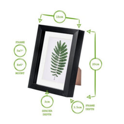 "Nicola Spring 5 X 7"" Photo Frame - White/white Mount - 3D Photo Frame Picture Frame Box Portrait Display Case (20 X 15Cm)" - thumbnail 4