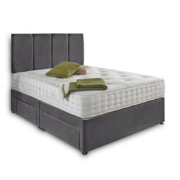 Dining Tables Zanzibar Headboard Divan Set , 2 Drawer On Same Side With Sprung 1500 Comfort Mattress - Plush Steel - Double - thumbnail 4