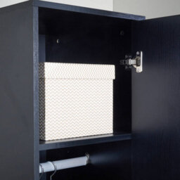 Home Source Phoenix 1 Door Wardrobe Storage Black Bedroom Furniture - thumbnail 5