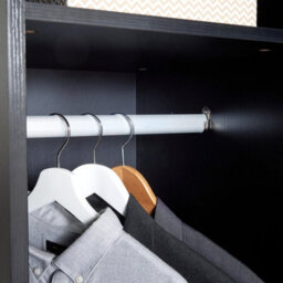 Home Source Phoenix 1 Door Wardrobe Storage Black Bedroom Furniture - thumbnail 6