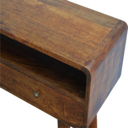 Wyld Haus Ostuni Chestnut Mango Wood Console Table 2 Drawers Open Shelf 900 X 350 X 900 mm - thumbnail 5