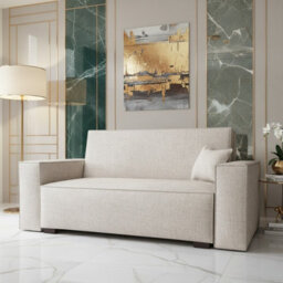 Viva Vox Iii Living Room Sofa Bed With Sleeping Function Storage Compartment Upholstered Back 172X88X102Cm Cream