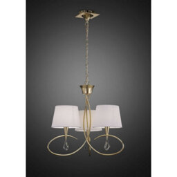 Luminosa Lighting Luminosa Mara Pendant 3 Light E14, French Gold With Ivory White Shades - thumbnail 2