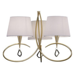 Luminosa Lighting Luminosa Mara Pendant 3 Light E14, French Gold With Ivory White Shades - thumbnail 5